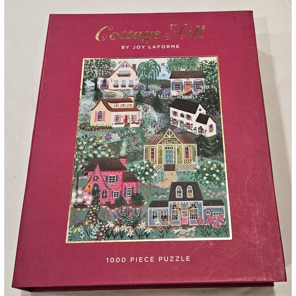 Cottage Hill by Joy Laforme 1000 Piece Puzzle Complete Colorful Cottage...